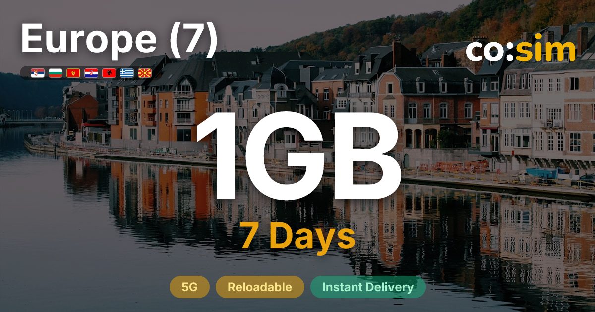 Europe (7) eSIM — 1GB