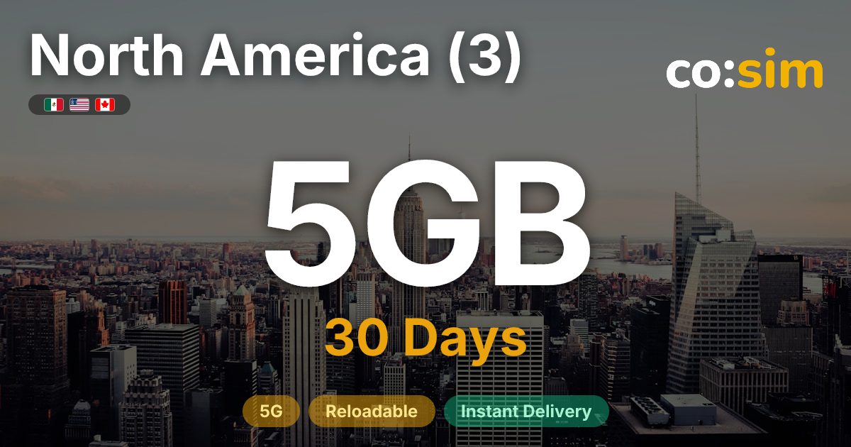 North America (US · CA · MX) eSIM — 5GB