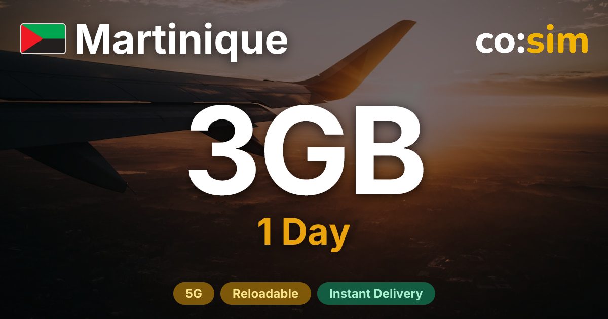 マルティニーク eSIM — 3GB+∞