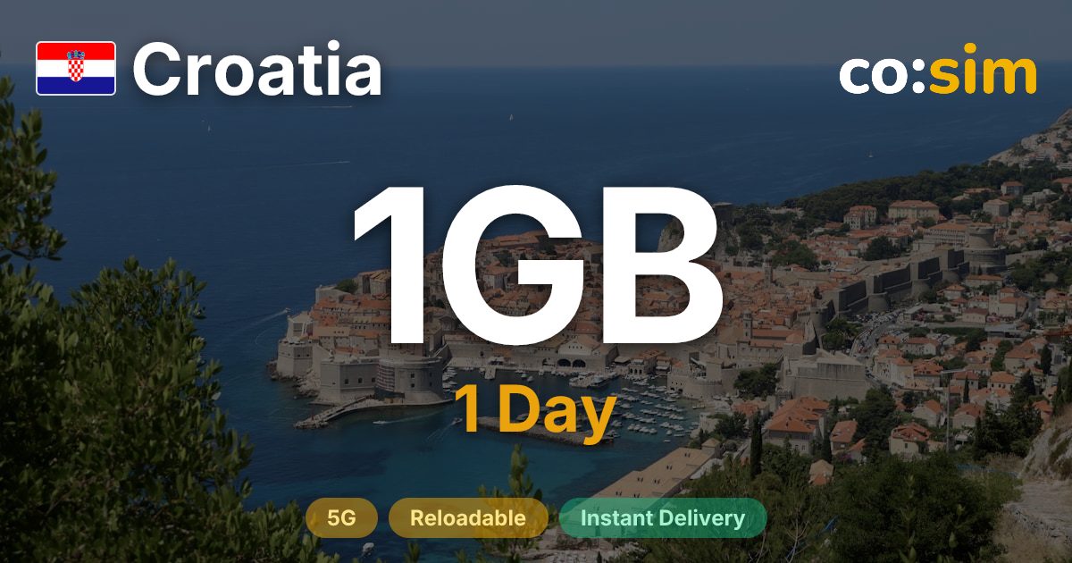 Croatie eSIM — 1GB+∞