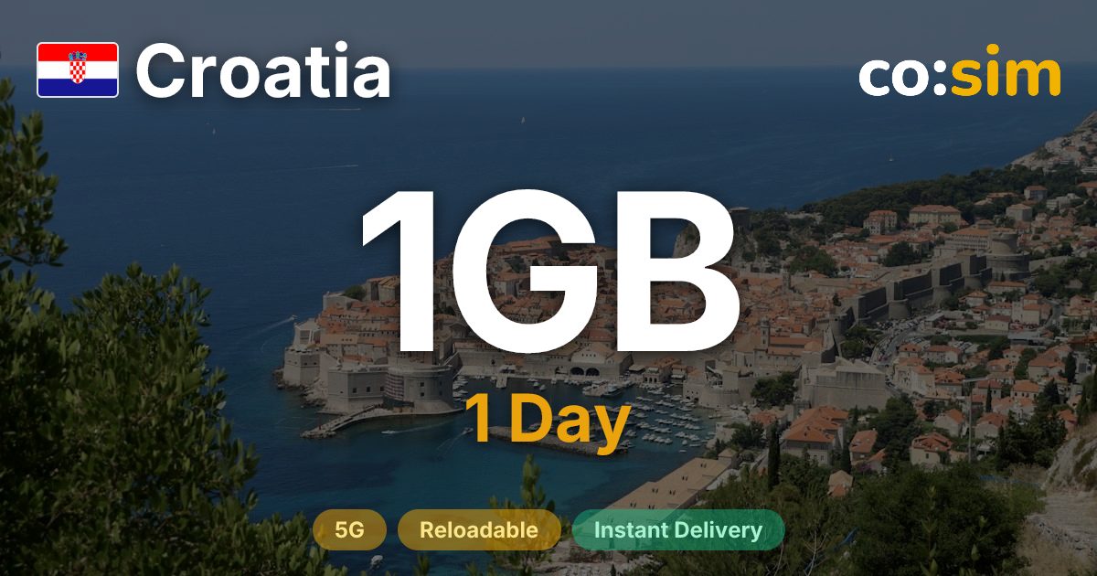 Kroatien eSIM — 1GB+∞