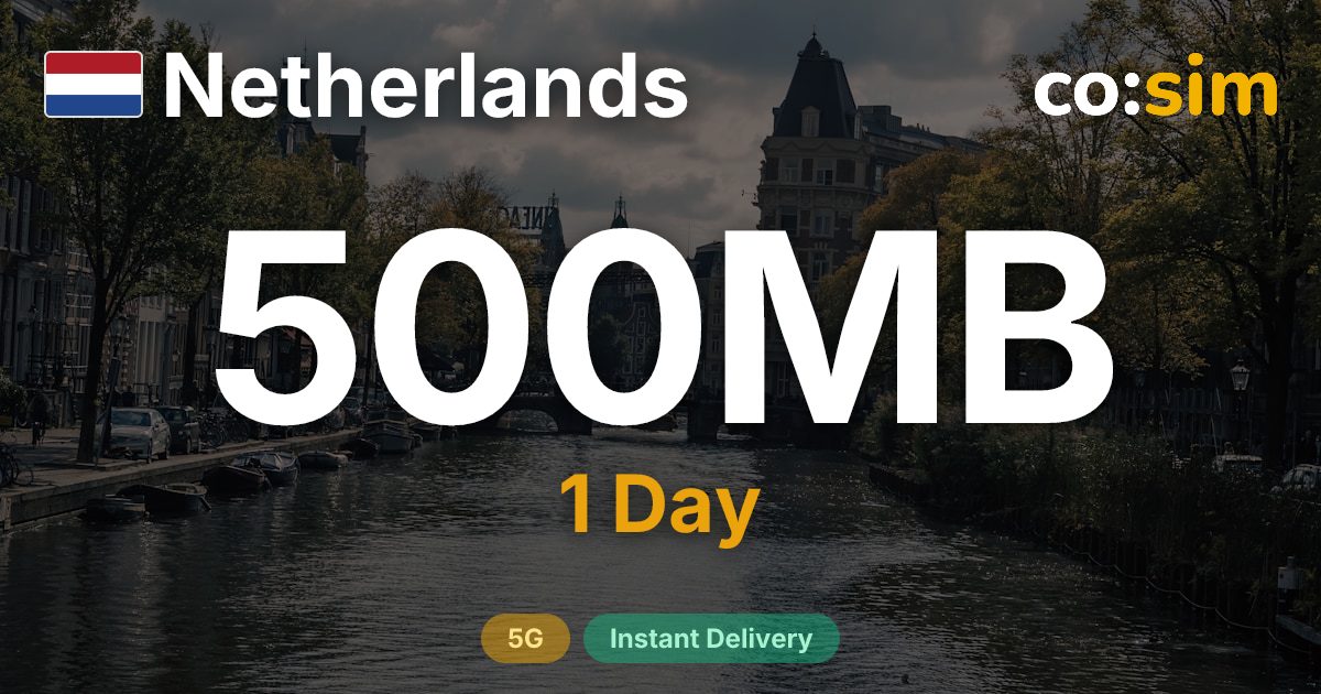 オランダ eSIM — 500MB+∞