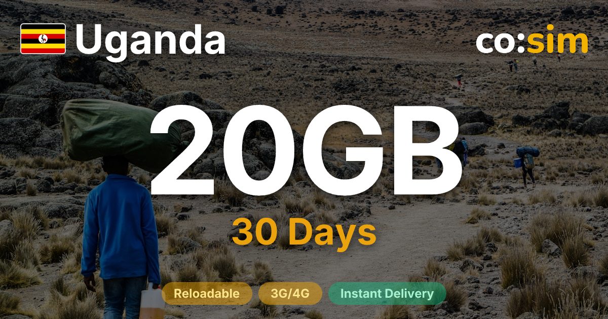 Uganda eSIM — 20GB