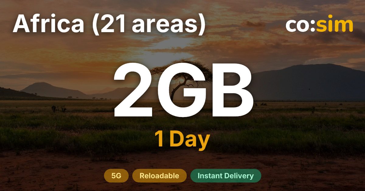アフリカ21地域 eSIM — 2GB+∞