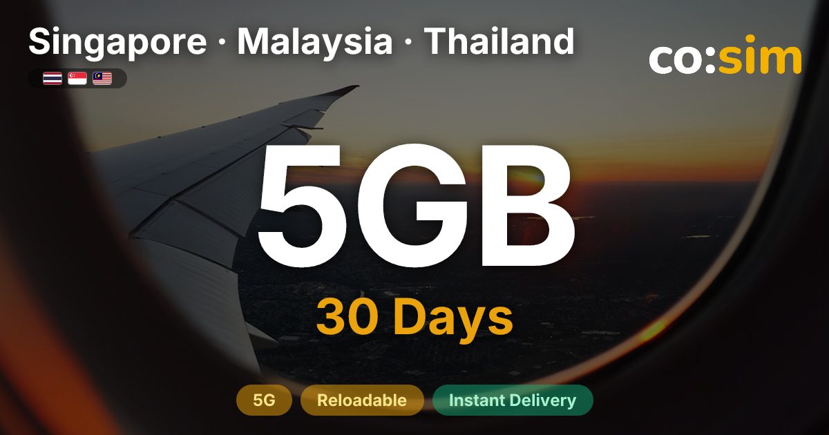 Singapore, Malaysia & Thailand eSIM — 5GB