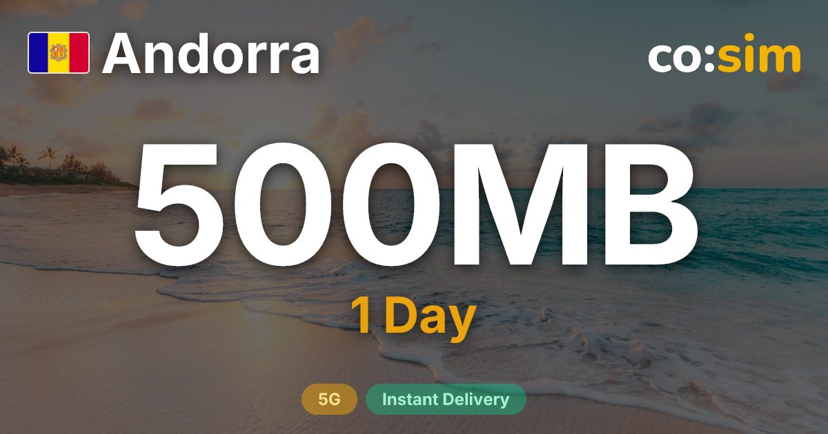 Andorre eSIM — 500MB+∞
