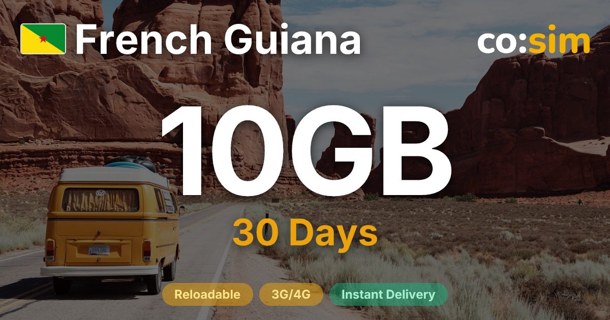 French Guiana eSIM — 10GB