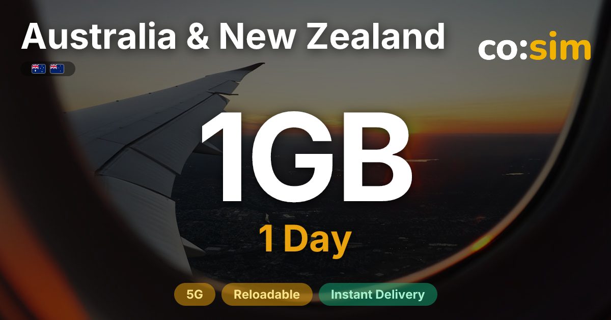 Australia & New Zealand eSIM — 1GB+∞