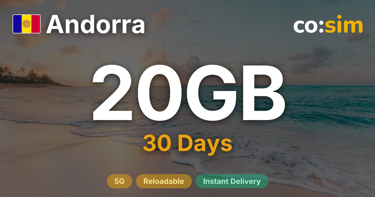 Andorra eSIM — 20GB