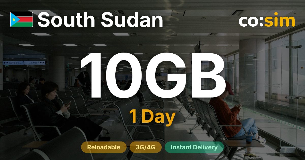 南スーダン eSIM — 10GB+∞
