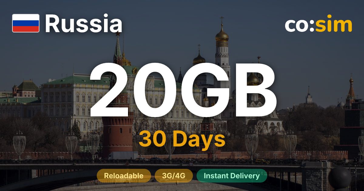 Russia eSIM — 20GB