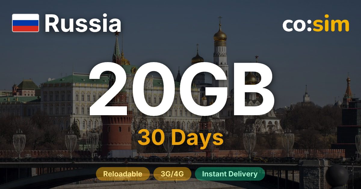 Rusia eSIM — 20GB