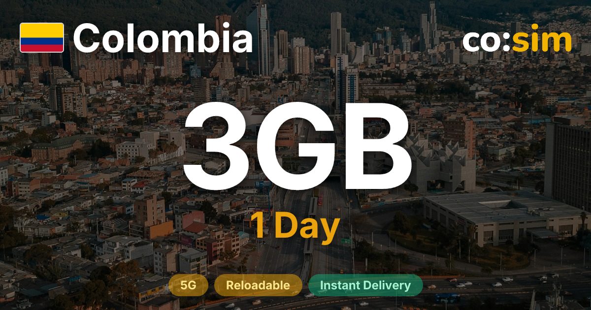 Colombie eSIM — 3GB+∞