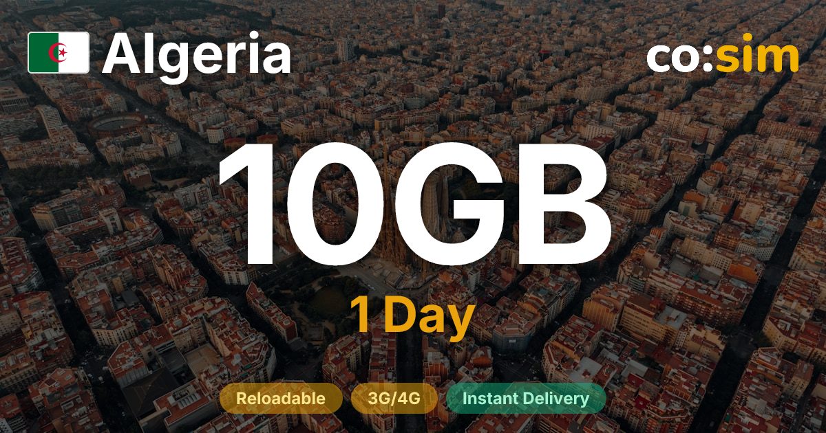 アルジェリア eSIM — 10GB+∞