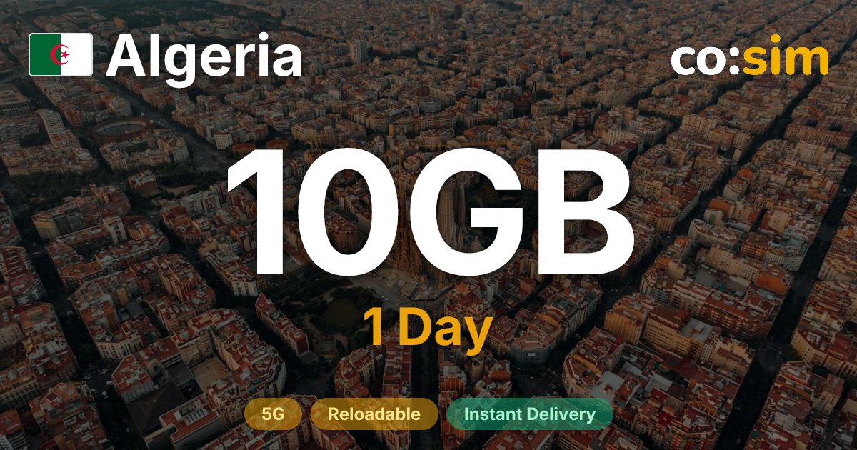 アルジェリア eSIM — 10GB+∞