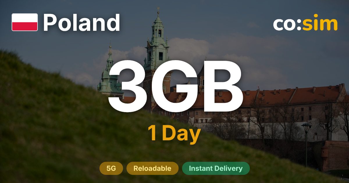 ポーランド eSIM — 3GB+∞