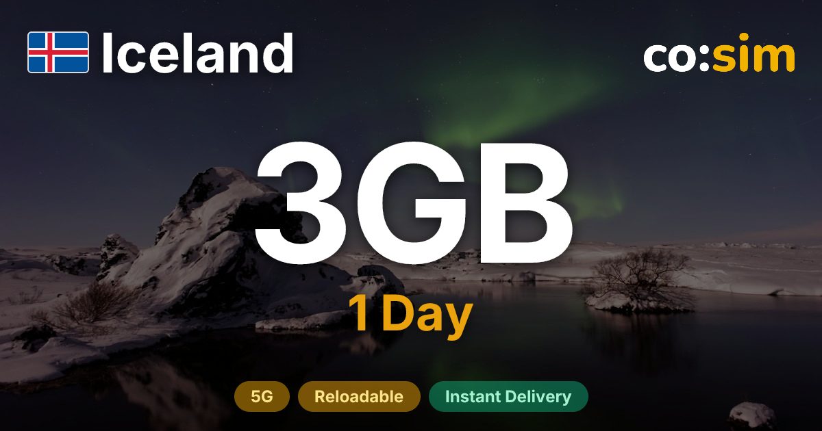 Islandia eSIM — 3GB+∞