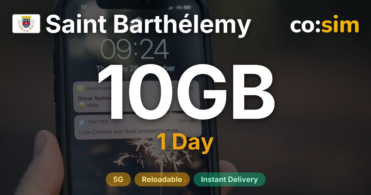 Saint-Barthélemy eSIM — 10GB+∞