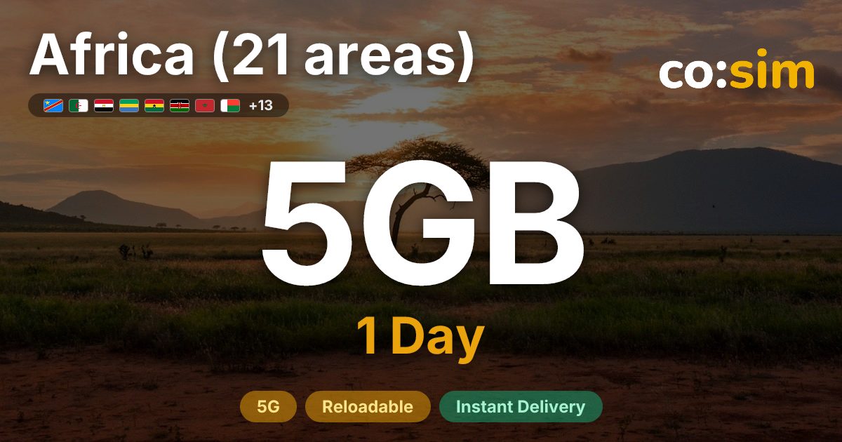 Afrika (21 Gebiete) eSIM — 5GB+∞