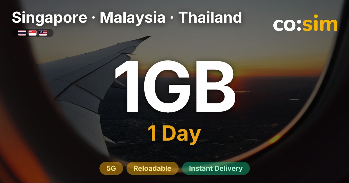 Singapore, Malaysia & Thailand eSIM — 1GB+∞