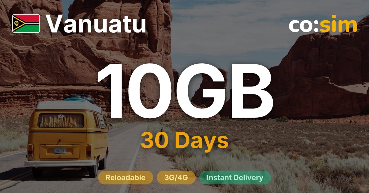 Vanuatu eSIM — 10GB