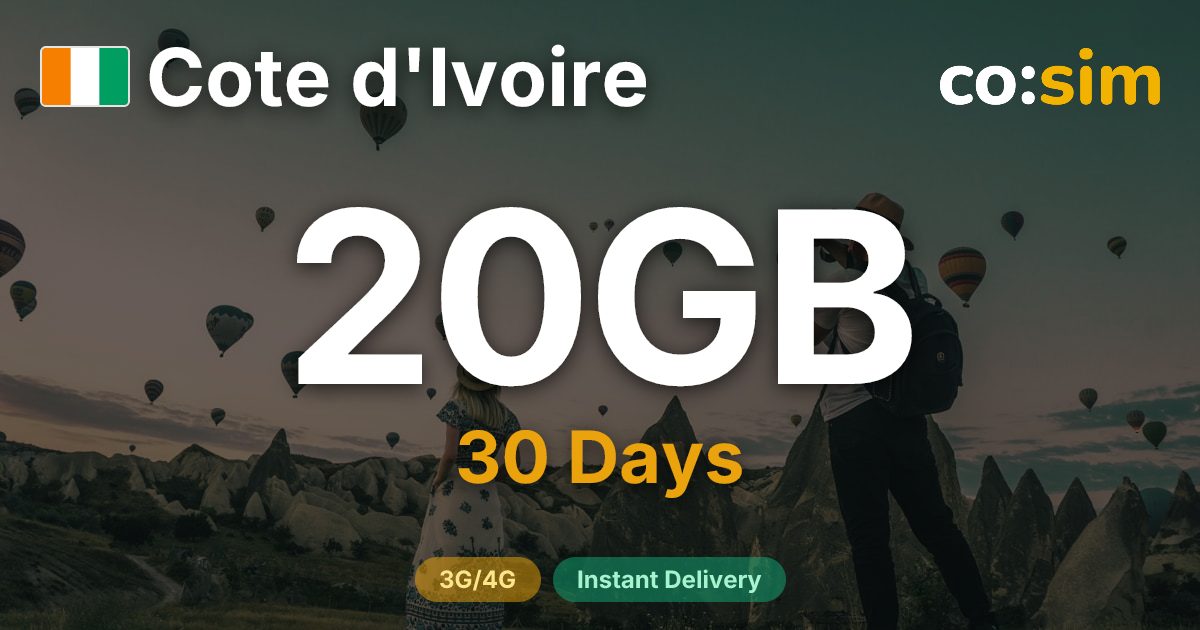 Côte d'Ivoire eSIM — 20GB