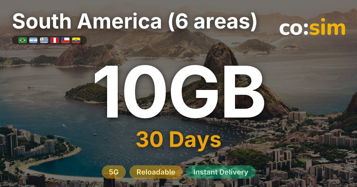 South America (6) eSIM β 10GB