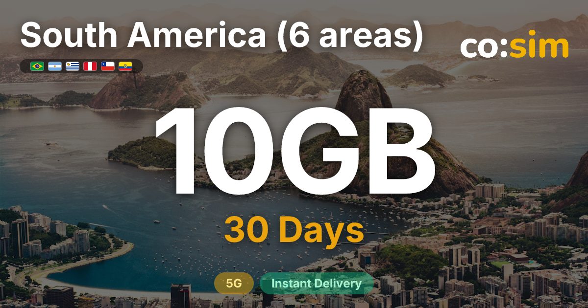 South America (6) eSIM — 10GB