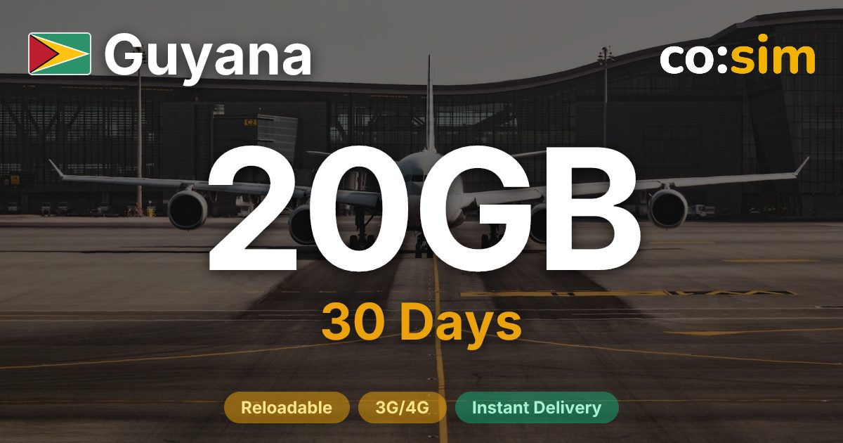 Guyana eSIM — 20GB
