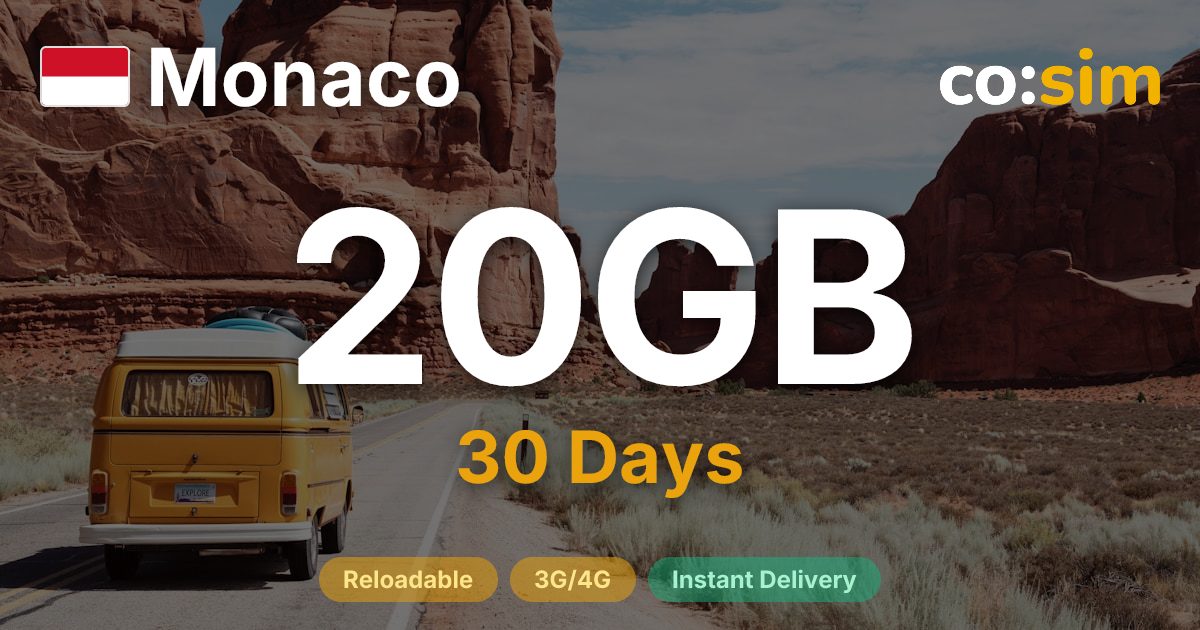 Monaco eSIM — 20GB