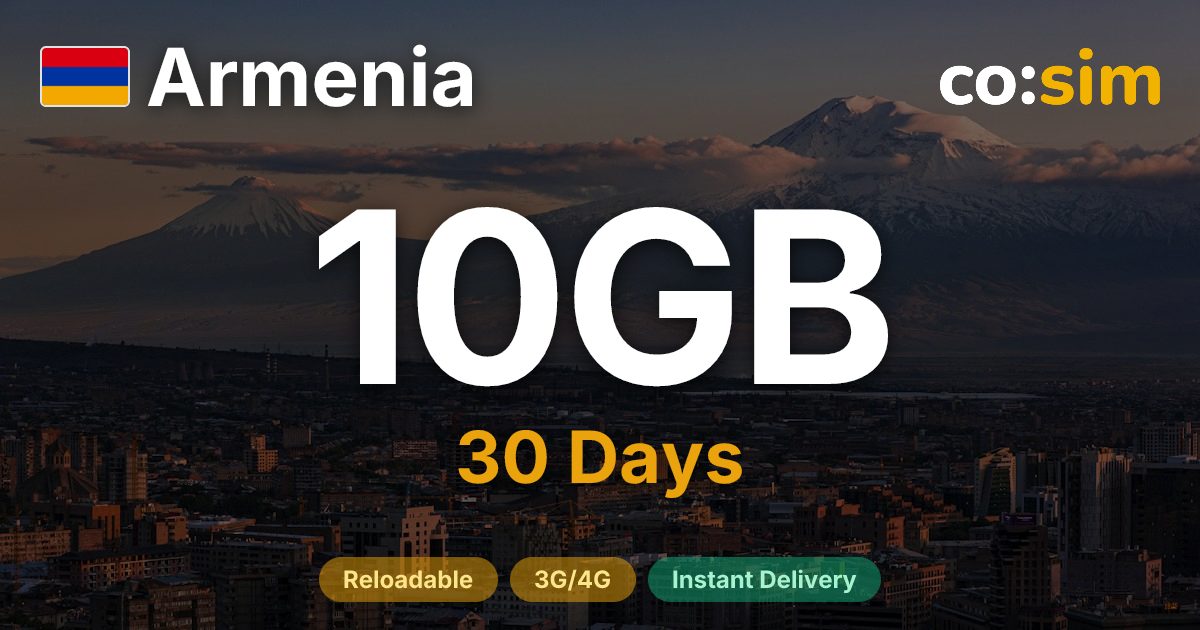 Armenia eSIM — 10GB