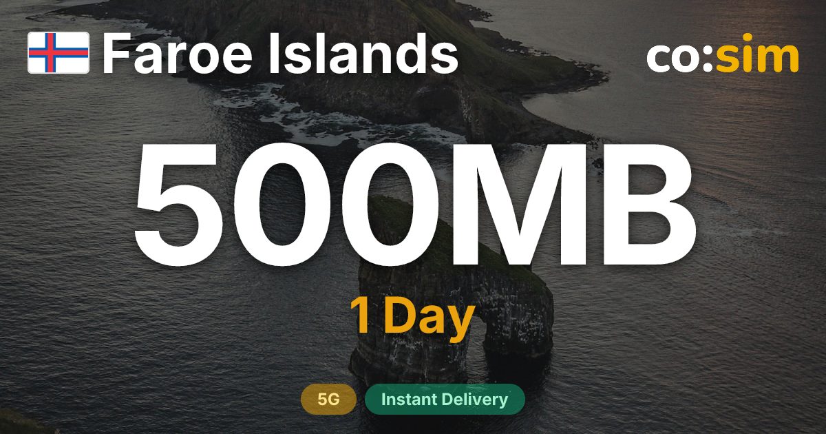Islas Feroe eSIM — 500MB+∞