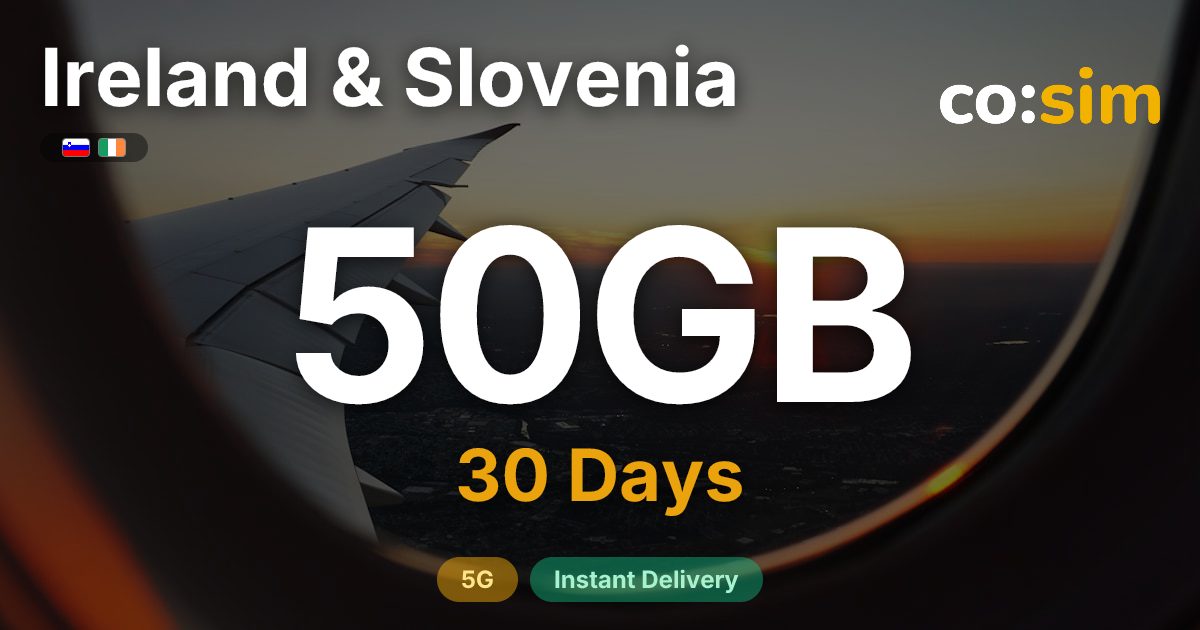 Ireland & Slovenia eSIM — 50GB