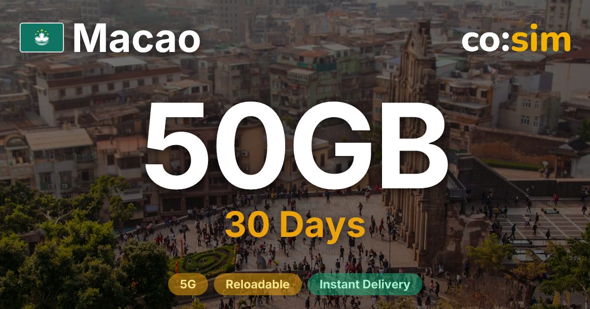 Macau eSIM — 50GB