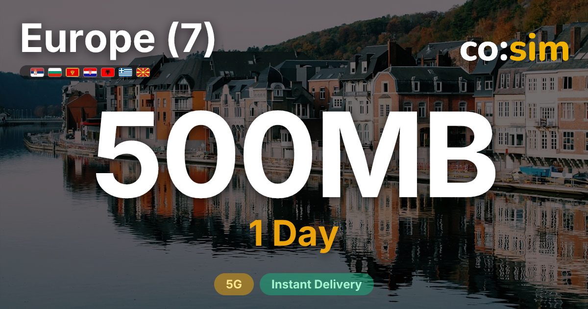 Europe (7) eSIM — 500MB+∞