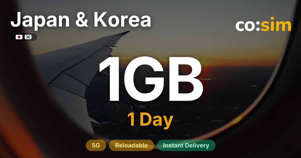 Japan & Korea eSIM — 1GB+∞