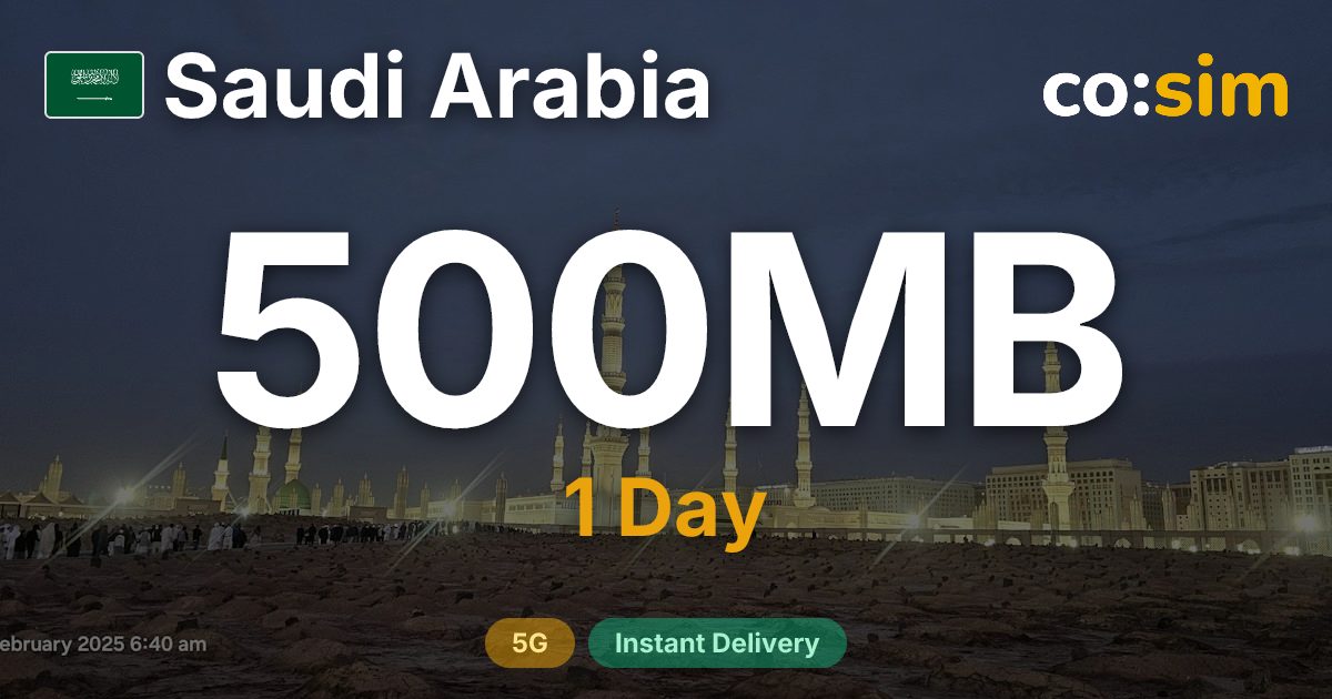 Saudi-Arabien eSIM — 500MB+∞