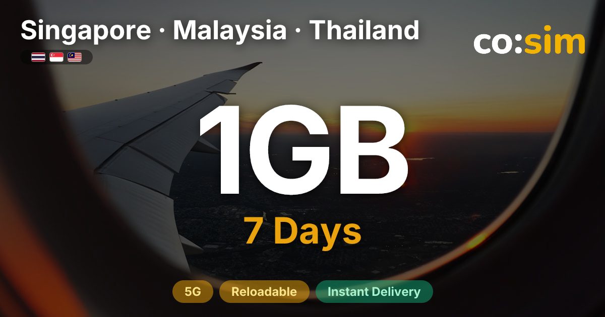 Singapore, Malaysia & Thailand eSIM — 1GB
