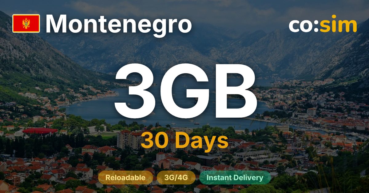 Montenegro eSIM — 3GB