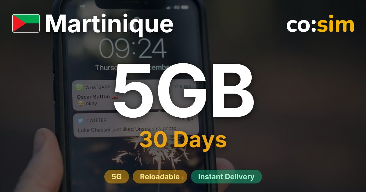 Martinique eSIM — 5GB