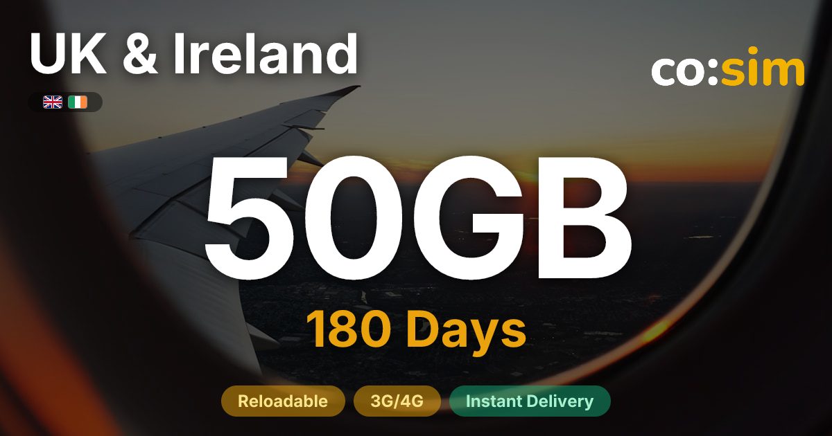 UK & Ireland eSIM — 50GB