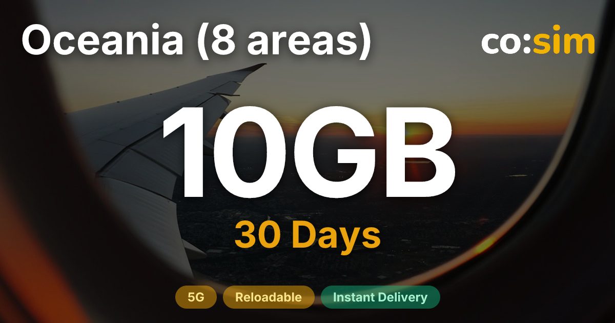 オセアニア8地域 eSIM — 10GB