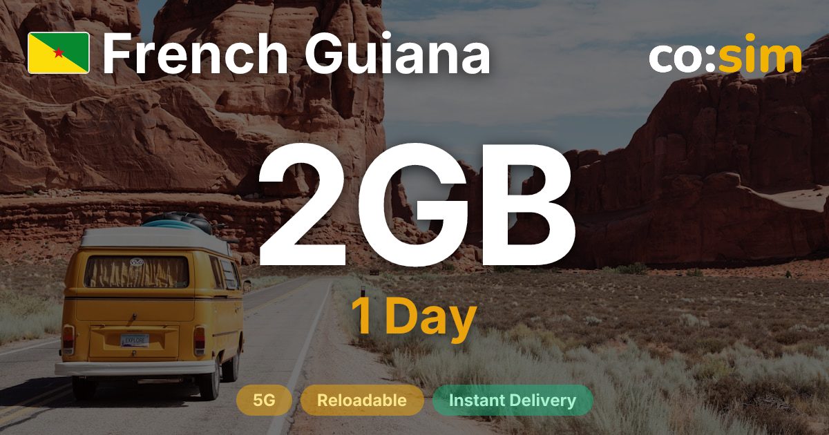 French Guiana eSIM — 2GB+∞
