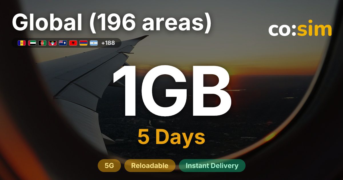 Global (196 areas) eSIM — 1GB
