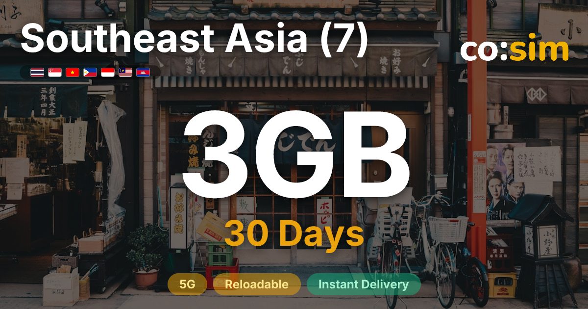Southeast Asia (7) eSIM — 3GB