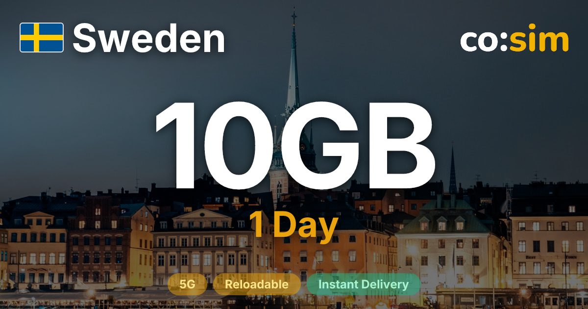 스웨덴 eSIM — 10GB+∞