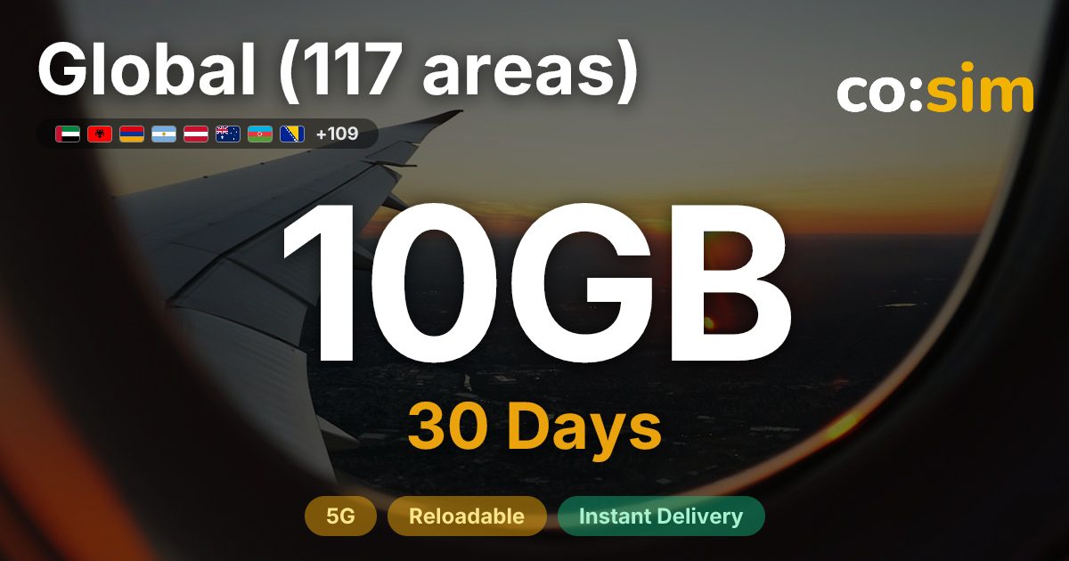 Global (117 áreas) eSIM — 10GB