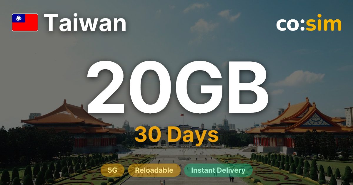 Taiwan eSIM — 20GB