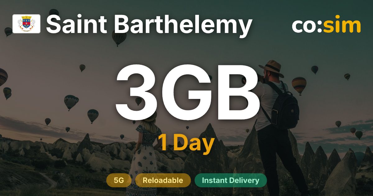Saint-Barthélemy eSIM — 3GB+∞