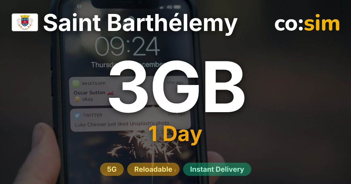 Saint-Barthélemy eSIM — 3GB+∞